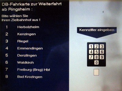 kundenfreundlich: DB / TGO Nahverkehrsautomat im Ortenaukreis